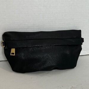 Anthropologie Black Leather Waist Bag (does not include crossbody strap) black